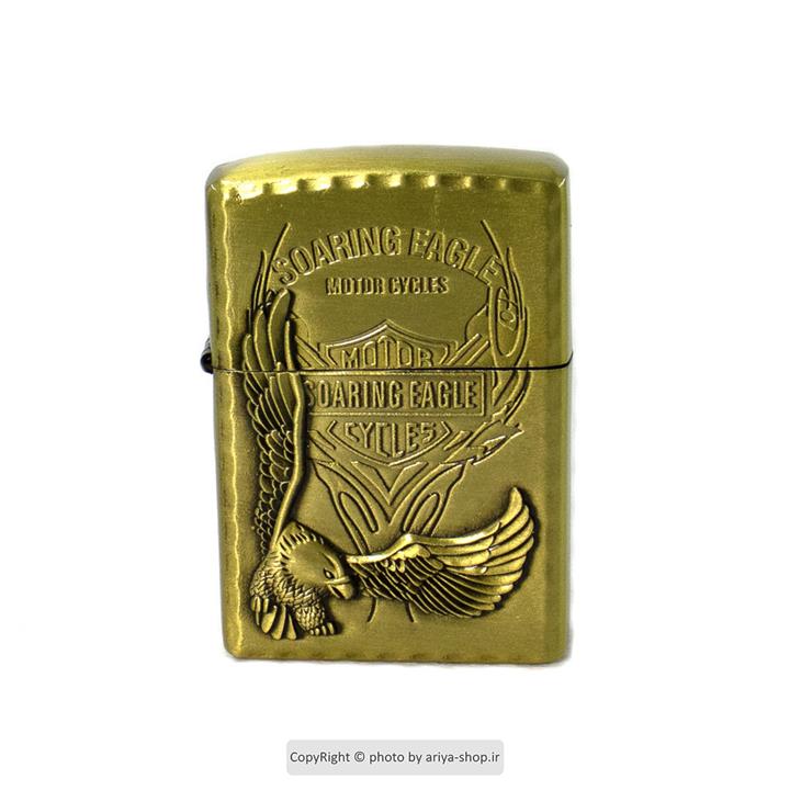 فندک بنزینی زیپو طلایی طرح عقاب سابلیمیشن خام